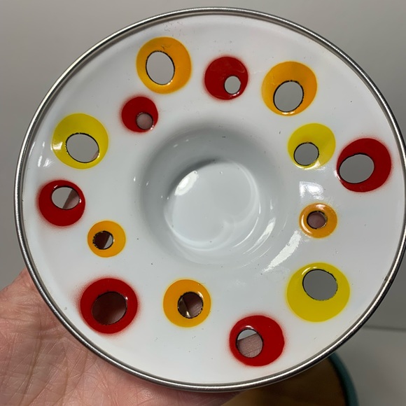 Vintage IKEA Votive Tea Light Candle Holders Modern Metal enamel Polka Dots - Picture 3 of 7